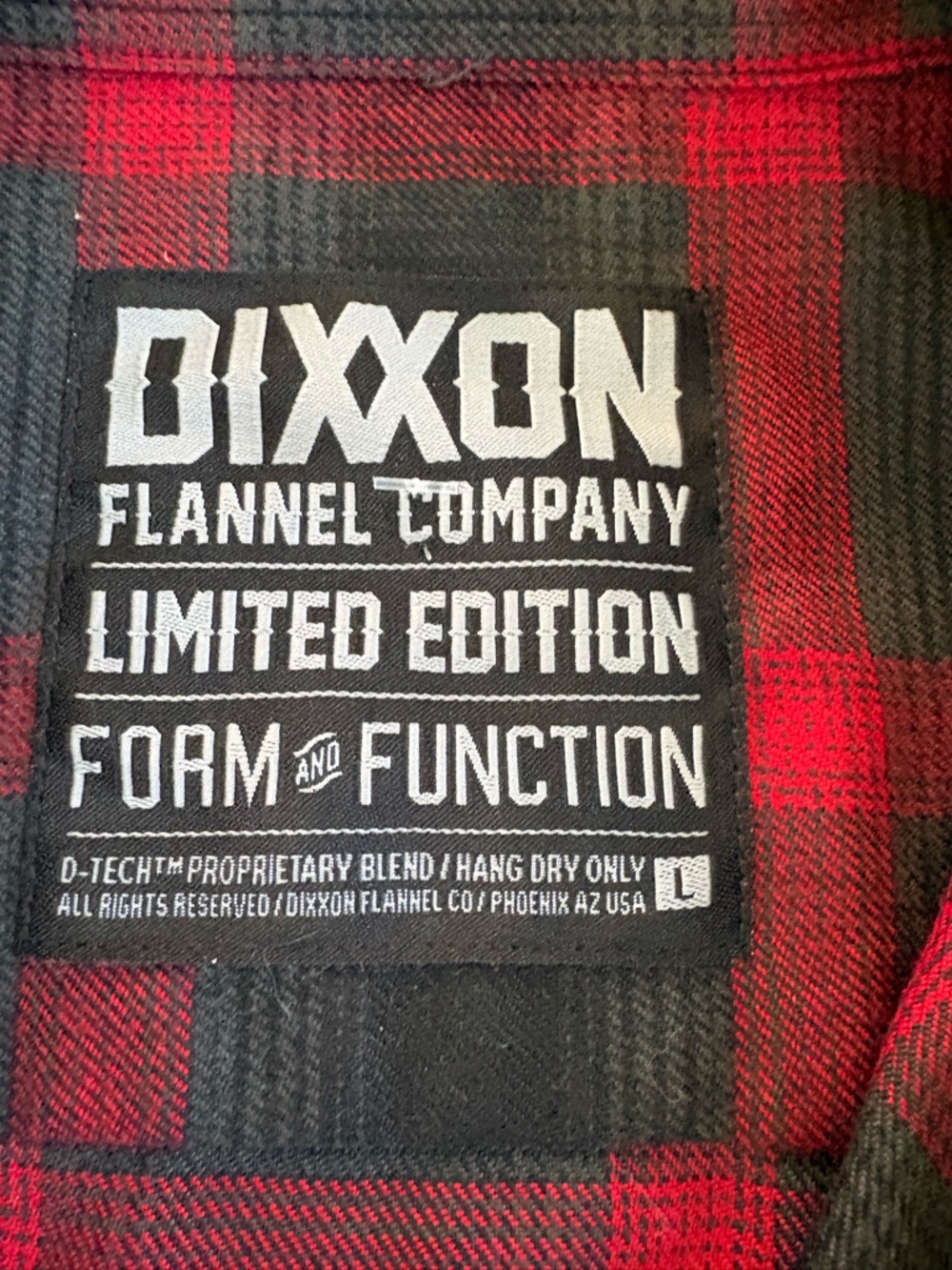 Dixxon Flannel Snap-On Tools Limited Edition Form & Function Shirt Red Plaid L - Picture 3 of 11